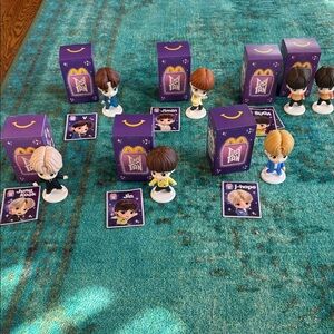 (Almost) Complete McDonald’s TinyTAN BTS 6 Figurine Set with Cards